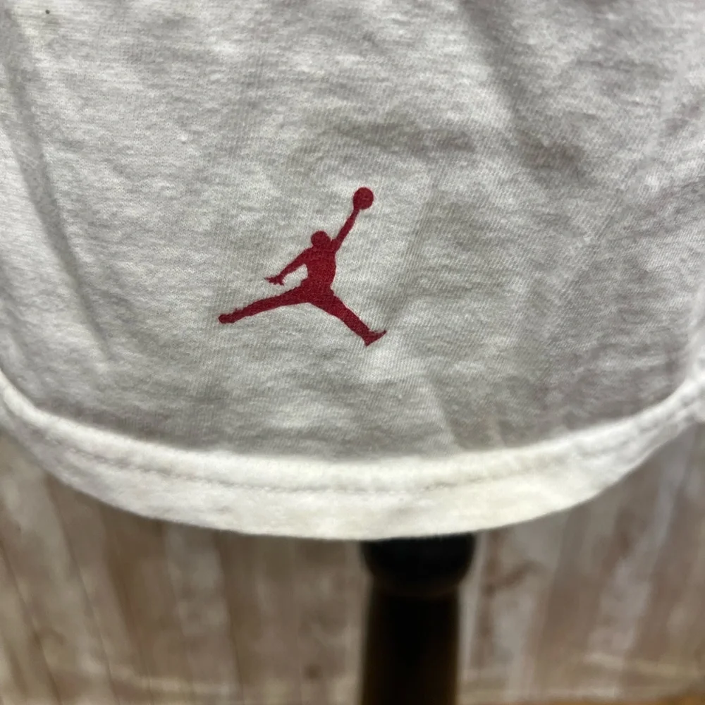 Jordan White and Red Short Sleeve Tee with‎ Modern Graphic